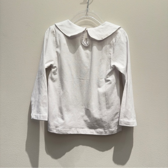 Cherry Embroidered White Kids Long Sleeve Shirt - Picture 3 of 4